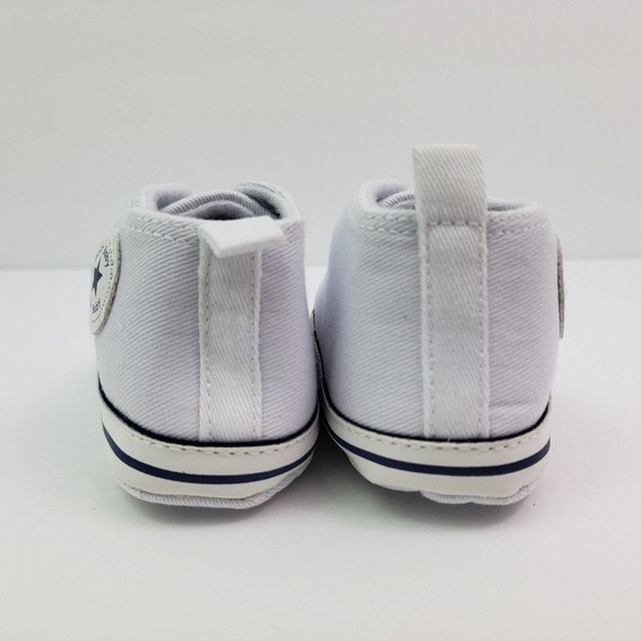 Unbranded Infant Baby Size 0-6 Months White Canvas Denim Sneaker Shoes - Picture 7 of 11